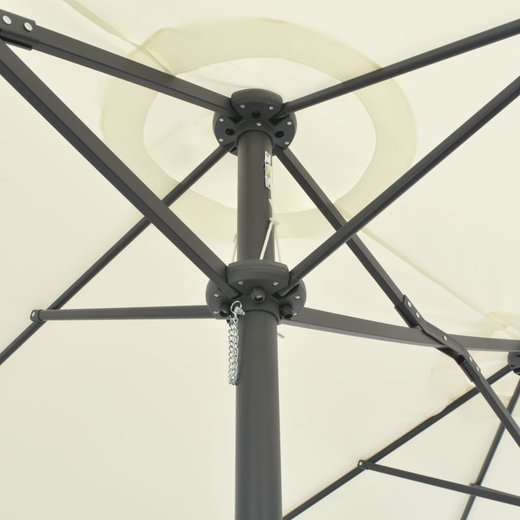 Sonnenschirm mit Aluminium-Mast 460 x 270 cm Sand