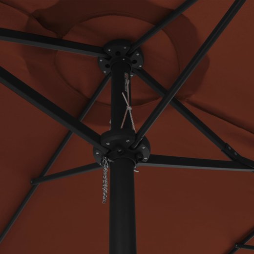 Sonnenschirm mit Aluminium-Mast 460x270 cm Terracotta-Rot