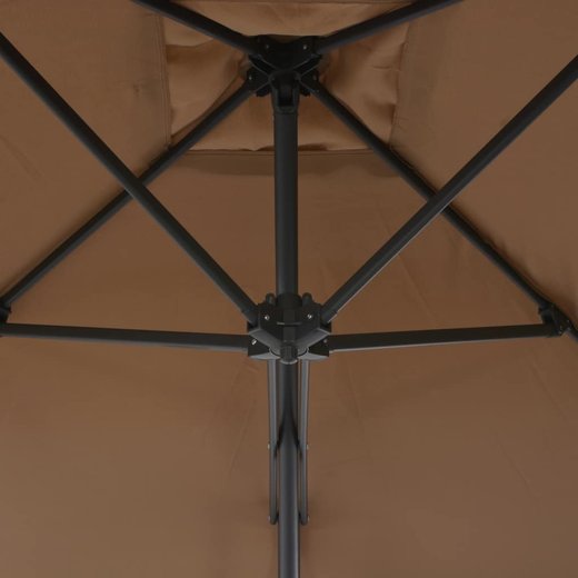 Sonnenschirm mit Stahlmast 250 x 250 cm Taupe