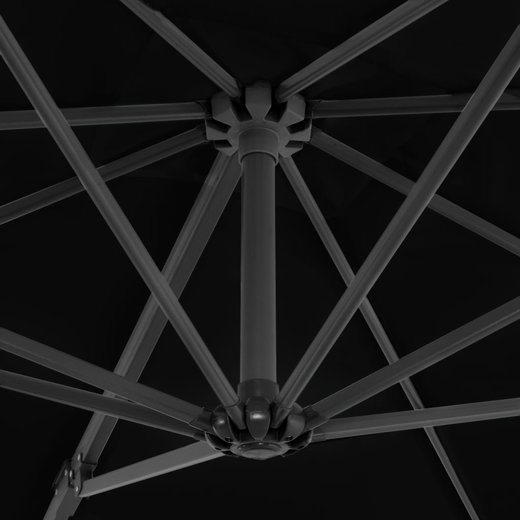 Ampelschirm mit Aluminium-Mast Schwarz 250x250 cm