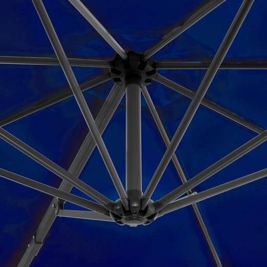 Ampelschirm mit Aluminium-Mast Azurblau 300 cm