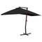 Ampelschirm mit Holzmast 400×300 cm Schwarz