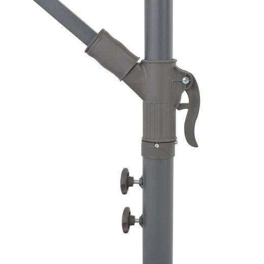 Ampelschirm mit Alu-Mast 350 cm Schwarz