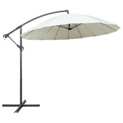 Ampelschirm Wei 3 m Aluminium-Mast