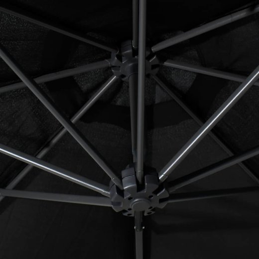 Sonnenschirm Wandmontage mit Metallmast 300 cm Schwarz