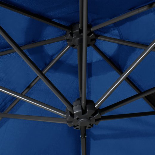 Sonnenschirm Wandmontage mit Metallmast 300 cm Blau