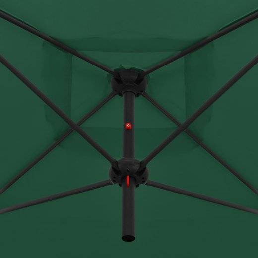 Doppelsonnenschirm mit Stahlmast 250250 cm Grn