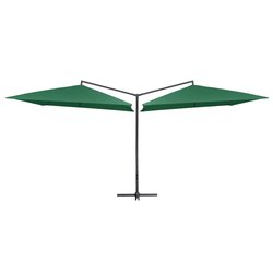 Doppelsonnenschirm mit Stahlmast 250250 cm Grn