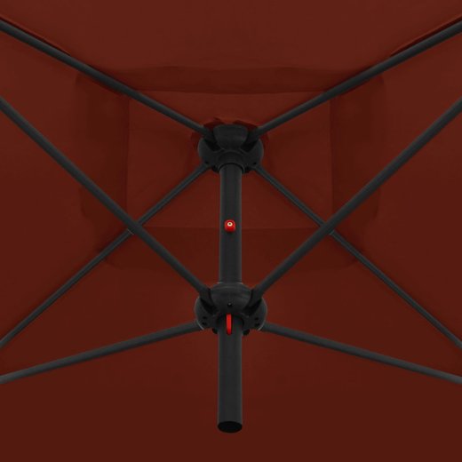 Doppelsonnenschirm mit Stahlmast 250250 cm Terracotta-Rot