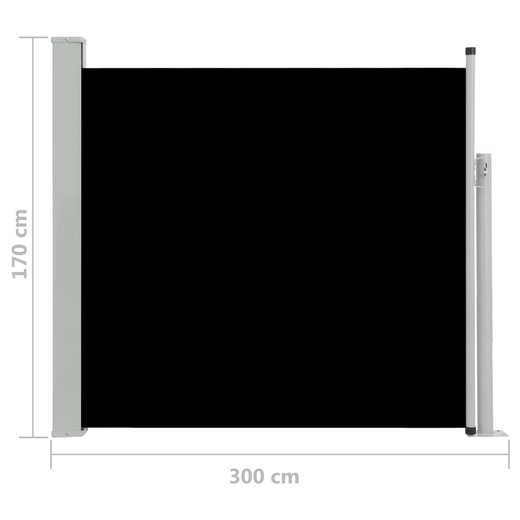 Ausziehbare Seitenmarkise 170300 cm Schwarz