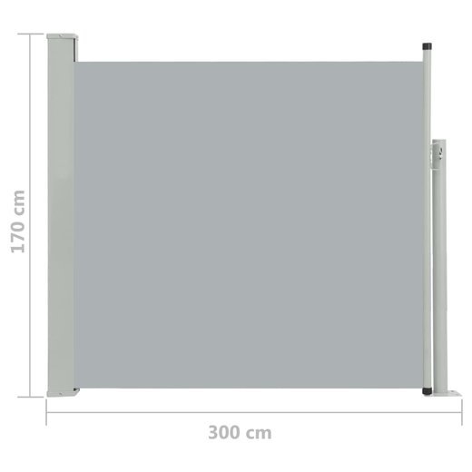 Ausziehbare Seitenmarkise 170300 cm Grau