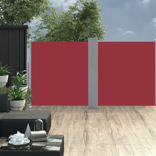 Ausziehbare Seitenmarkise Rot 100 x 600 cm