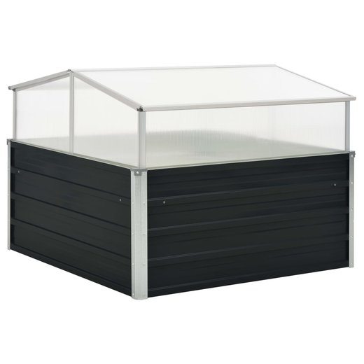 Gewchshaus Anthrazit 100x100x77 cm Verzinkter Stahl