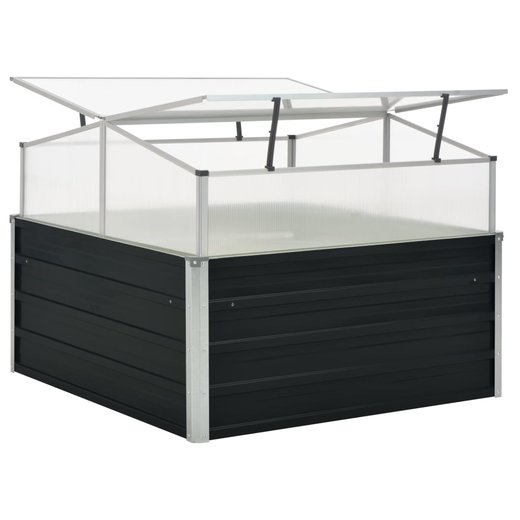 Gewchshaus Anthrazit 100x100x77 cm Verzinkter Stahl