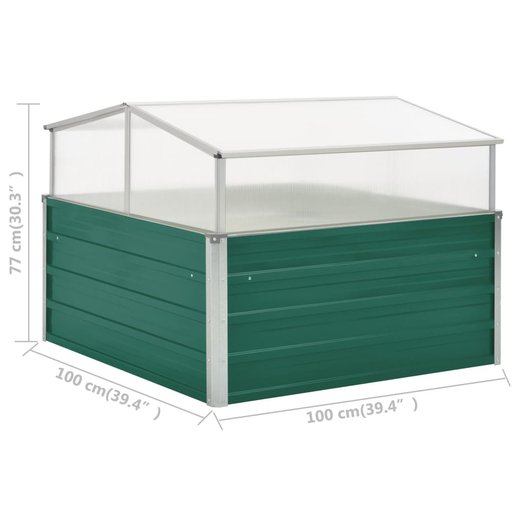 Gewchshaus Grn 100x100x77 cm Verzinkter Stahl