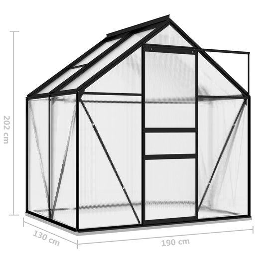 Gewchshaus Anthrazit Aluminium 2,47 m