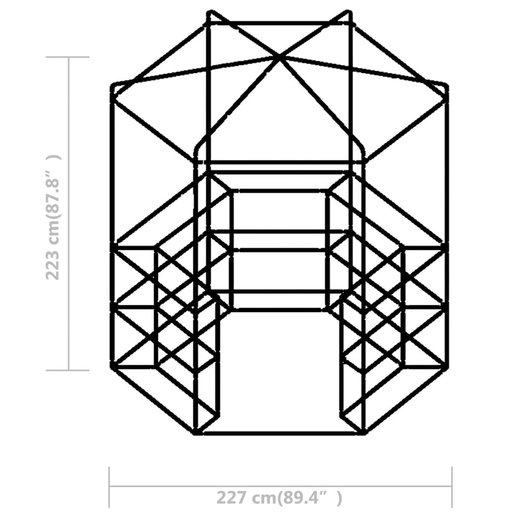 Gewchshaus mit Regalen Stahl 227 x 223 cm