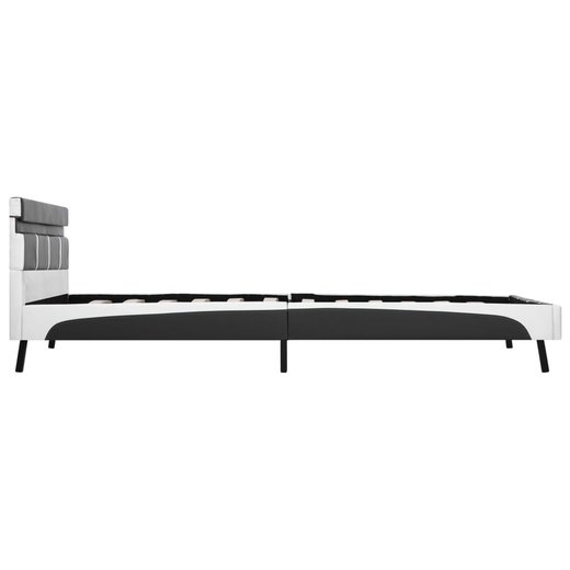 Bettgestell mit LED Grau Kunstleder 160200 cm