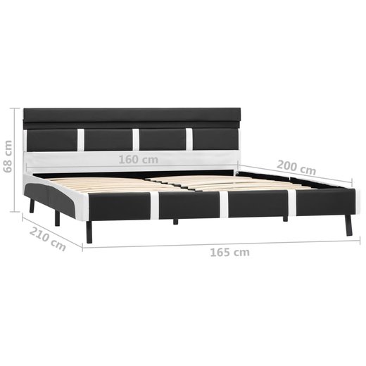 Bettgestell mit LED Grau Kunstleder 160200 cm