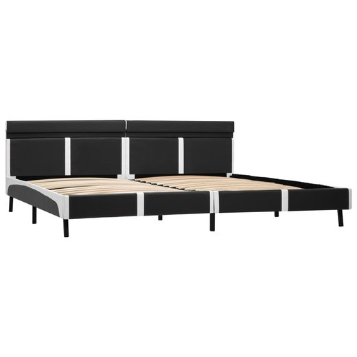 Bettgestell mit LED Grau Kunstleder 180200 cm