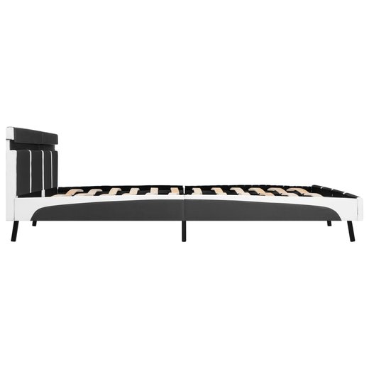 Bettgestell mit LED Grau Kunstleder 180200 cm