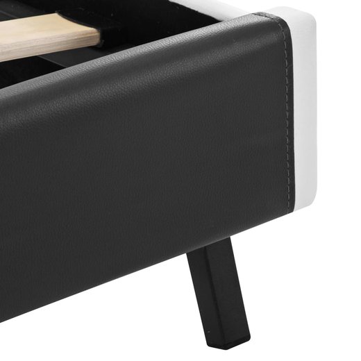 Bettgestell mit LED Grau Kunstleder 180200 cm