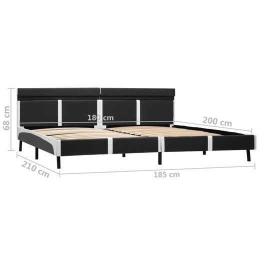 Bettgestell mit LED Grau Kunstleder 180200 cm