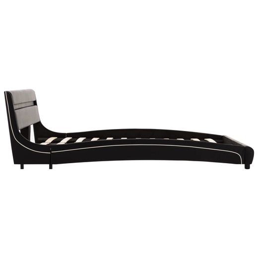 Bettgestell mit LED Schwarz Kunstleder 140200 cm