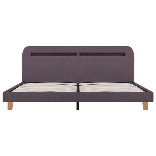 Bettgestell mit LED Taupe Stoff 180x200 cm