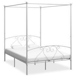 Himmelbett-Gestell Wei Metall 160 x 200 cm