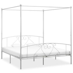 Himmelbett-Gestell Wei Metall 180 x 200 cm