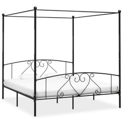 Himmelbett-Gestell Schwarz Metall 180 x 200 cm