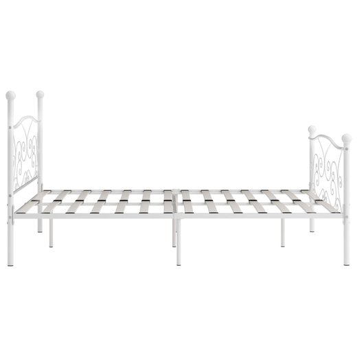 Bettgestell mit Lattenrost Wei Metall 180  200 cm
