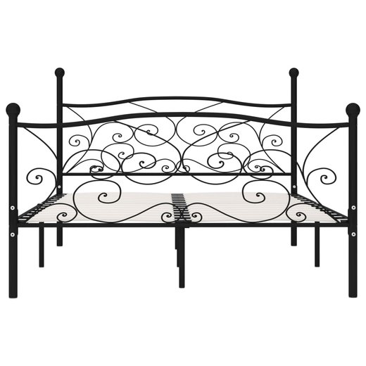 Bettgestell mit Lattenrost Schwarz Metall 140  200 cm