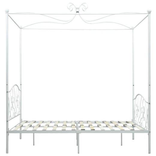 Himmelbett-Gestell Wei Metall 140 x 200 cm
