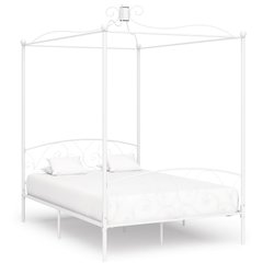 Himmelbett-Gestell Wei Metall 140 x 200 cm
