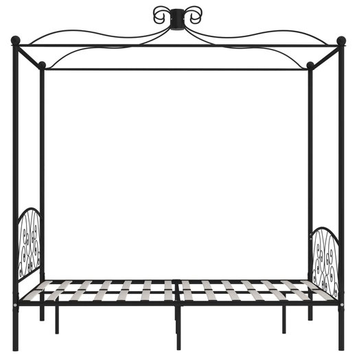 Himmelbett-Gestell Schwarz Metall 140 x 200 cm
