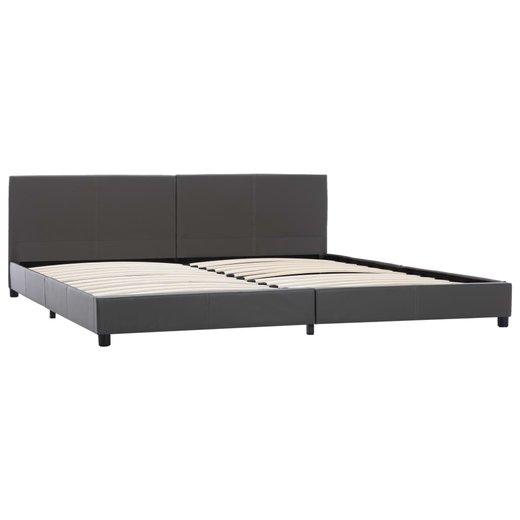 Bettgestell Grau Kunstleder 180 x 200 cm