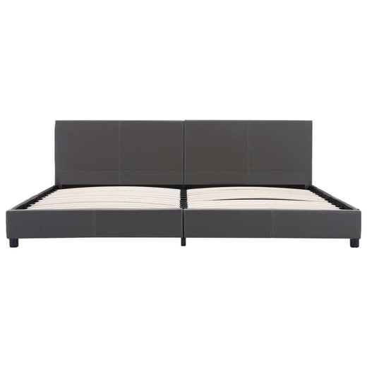 Bettgestell Grau Kunstleder 180 x 200 cm