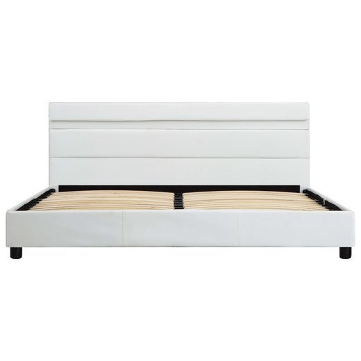 Bettgestell mit LED Wei Kunstleder 120 x 200 cm