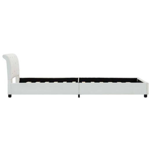 Bettgestell Wei Kunstleder 90 x 200 cm