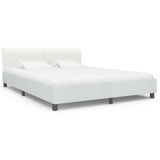 Bettgestell Wei Kunstleder 160 x 200 cm