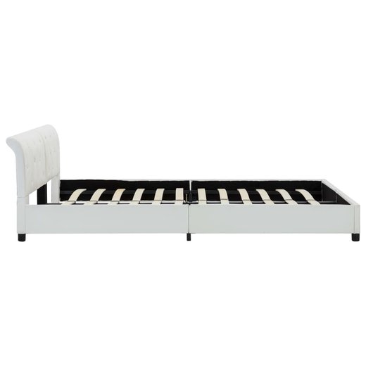 Bettgestell Wei Kunstleder 160 x 200 cm