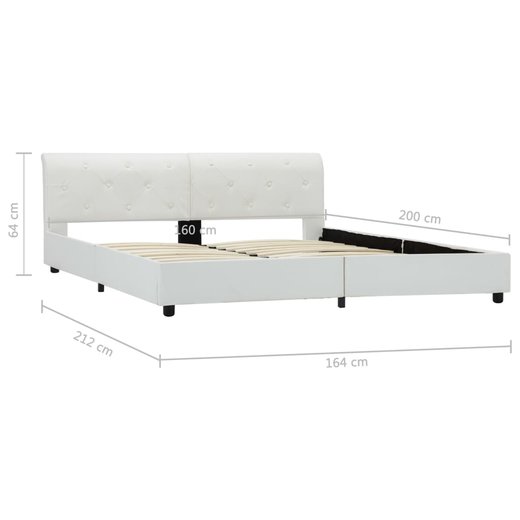 Bettgestell Wei Kunstleder 160 x 200 cm