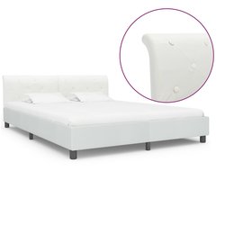 Bettgestell Wei Kunstleder 160 x 200 cm