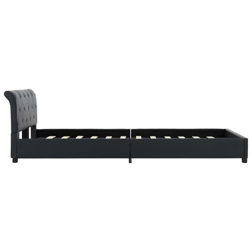 Bettgestell Schwarz Kunstleder 140  200 cm