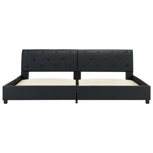 Bettgestell Schwarz Kunstleder 180  200 cm