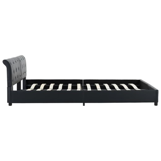 Bettgestell Schwarz Kunstleder 180  200 cm