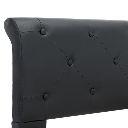 Bettgestell Schwarz Kunstleder 180  200 cm