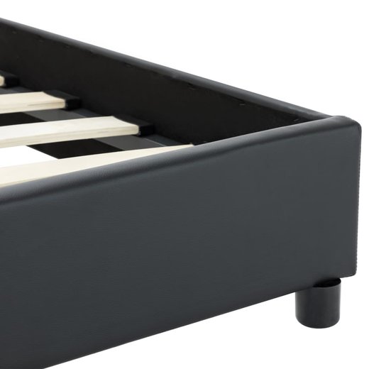 Bettgestell Schwarz Kunstleder 180  200 cm